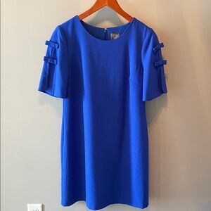 Vince Camuto Royal Blue Shift Dress with Bow Sleeves Size 8